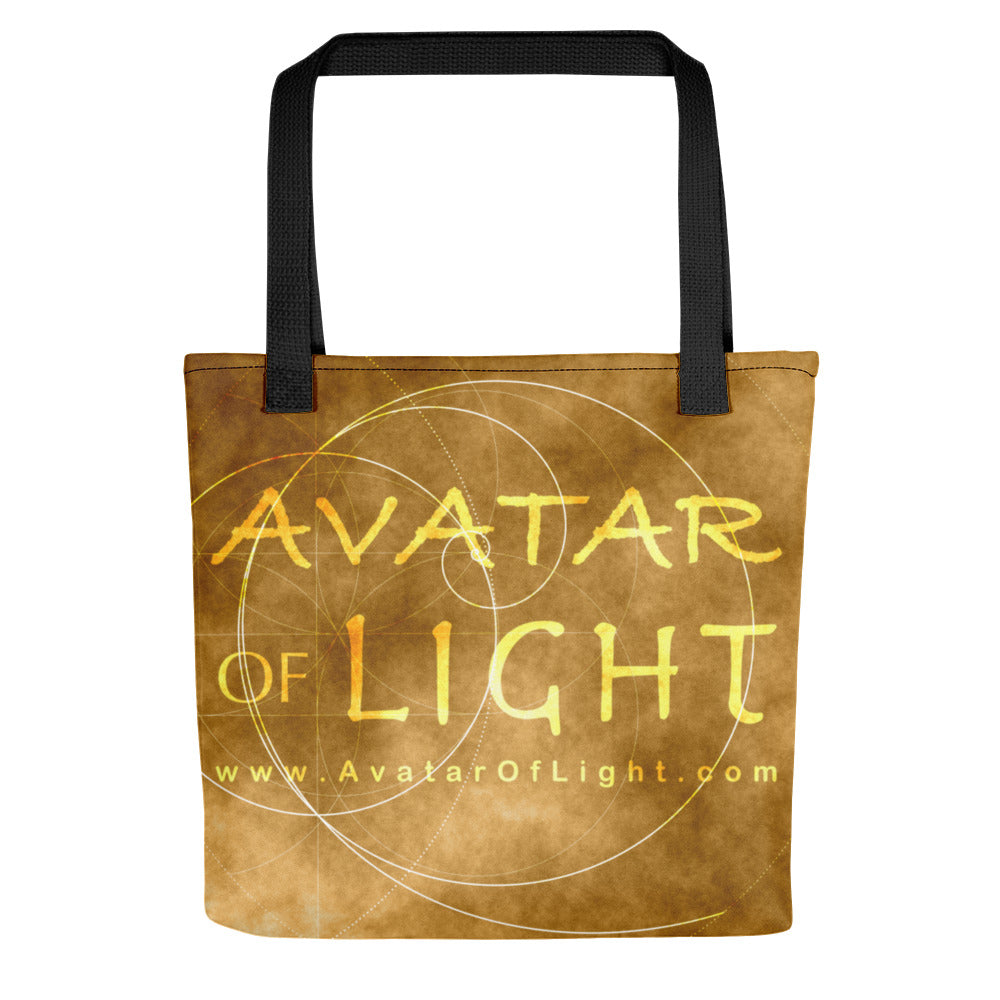 "Golden Spiral Glow" Tote bag