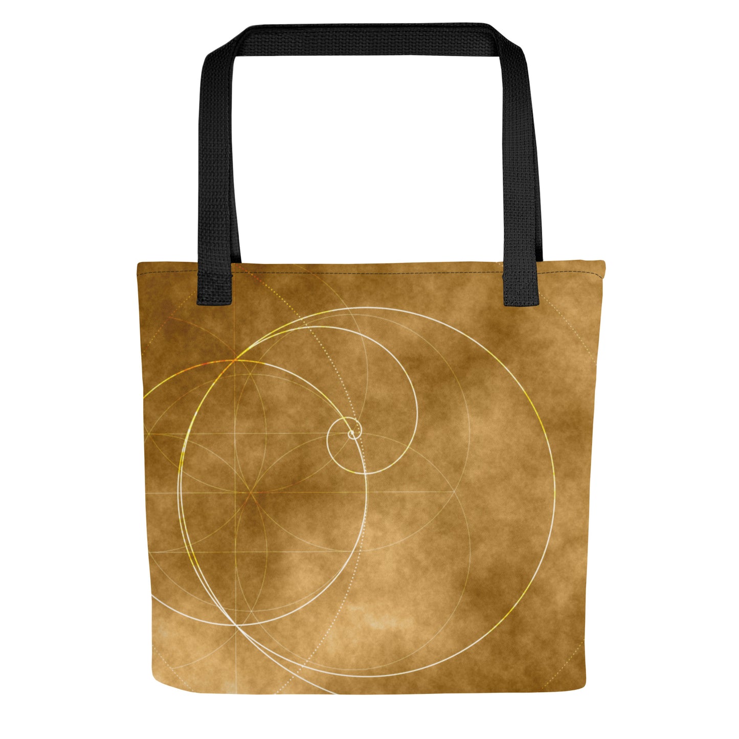 "Golden Spiral Glow" Tote bag