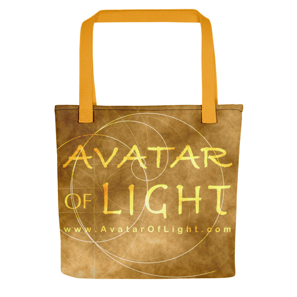 "Golden Spiral Glow" Tote bag