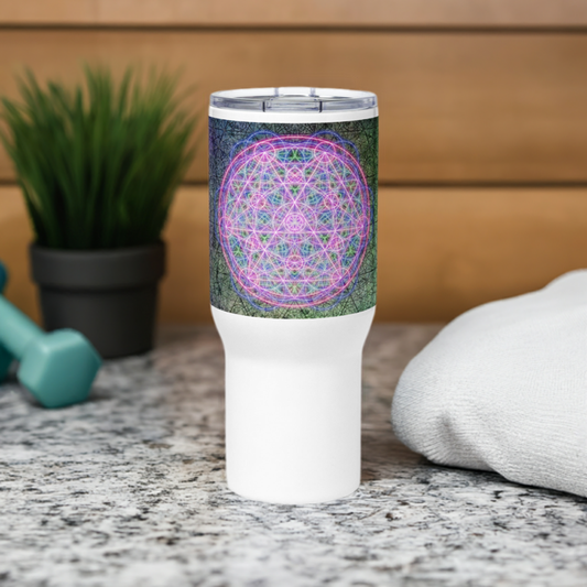 Sacred Mandala Travel mug with a handle