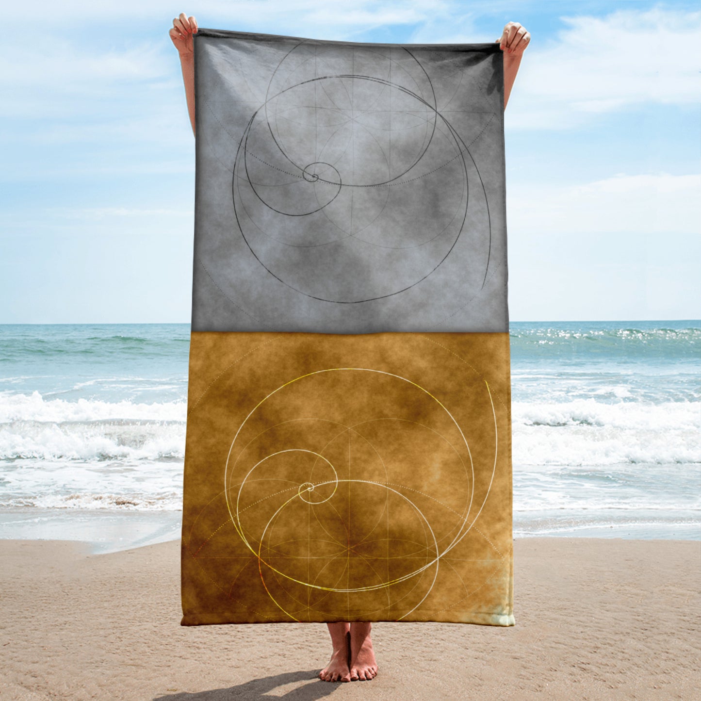 Golden Spiral Glow Towel